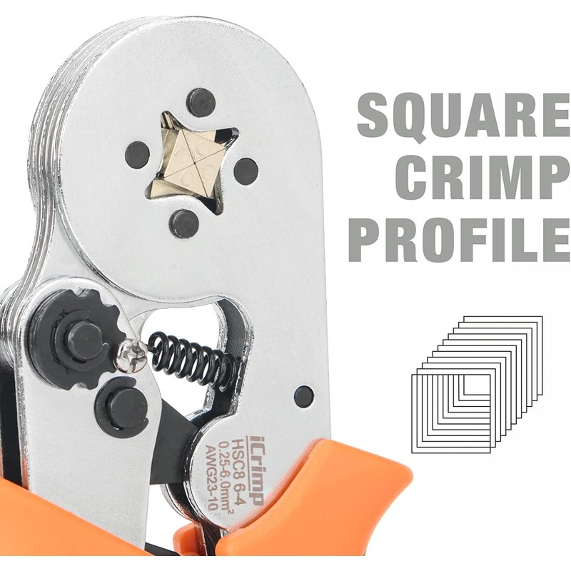 iCrimp Ferrule Crimping Tool Kit, AWG 23-10 Self-adjustable Ratchet Ferrule