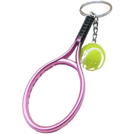 [Plus Nao] Plus Nao Key Chain Key Ring Tennis Racquet Ball Sports Women Men Men Women Unisex Matching Brother Sister - Purple