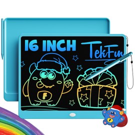 TEKFUN LCD Writing Tablet for Adults, Large Doodle Board, 16 Inch Colorful Drawing Tablet Writing Pad, Toddler Toys for 3 4 5 6 7 8 9 Year Old Girls Boys Teen, Birthday Gifts for Kids (Blue)