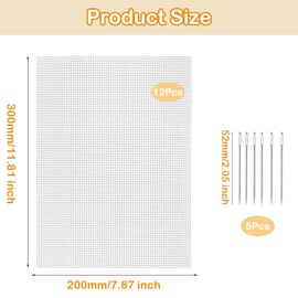 12Pcs Eye Mesh, Plastic Mesh Sheet, Plastic Mesh Canvas Sheets for Embroidery, Mesh Fabric for Mask Eyes, Plastic Needlepoint Canvas, Small Hole Pads Kit for DIY Crafts Embroidery, Knitting