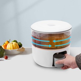 1.59 Gallons Iced Beverage Dispensers,3 Compartments 360°Rotatable Drink Dispenser with Cup,Tabletop Beverage Bucket Juice Dispenser for Home Camping Restaurants Shop (White+Lid)