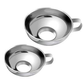 CYH Jam Funnel, 2 Pieces Funnel, Stainless Steel Filling Funnel, Preserving Funnel, Funnel, Kitchen Wide Opening with Handle, Funnel Set for Transferring Liquid, Oil, Powder, Beans Jam