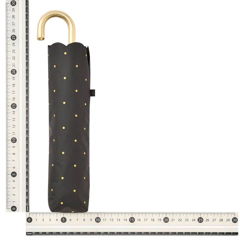 Francfranc Flanc Blackout Dot Glitter Heat Cut Folding Umbrella, 19.7