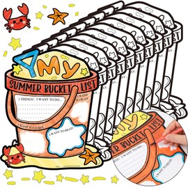 Kolldenn 48 Pcs Summer Bucket List Coloring Poster for Kids, 13 x 11 Inch My Summer Coloring Poster Pool Beach Crafts Activity for End of School Year and Camp Supplies Birthday Party