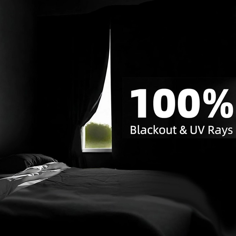 BKSAI Blackout Window Cover No Drill Cuttable 100% Black Out