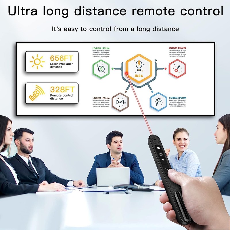 Presentation Clicker Wireless Presenter Laser Pointer for Presentations Remote RF