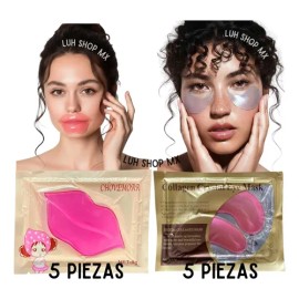 Mix 10 Parches Colágeno Ojos + Labios. Mascarilla Hidrogel