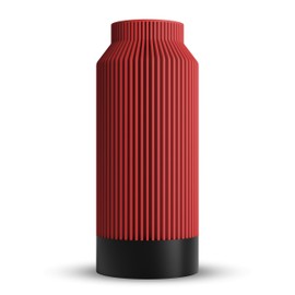 ebenkunst Contura - Vaso per fiori 3D in PLA con base nera e inserto in PP impermeabile, per erba della pampa, fiori secchi e recisi, sostenibile e prodotto in Germania (altezza 25 cm)