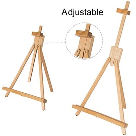 conda 31-1/2 inch A-Frame Easel, Adjustable Beechwood Tripod Display Stand, Holds Up to 27" Canvas, Portable Table Desktop Painting Picture Holder