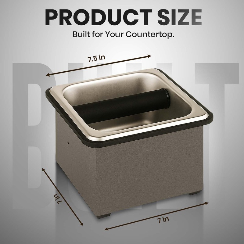 Rattleware Stainless Steel Knock Box - Perfect for Home, Cafe,