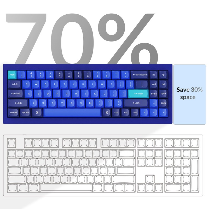 Keychron Q7 Wired Custom Mechanical Keyboard, 70% Layout QMK/VIA Programmable