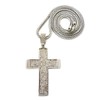 NYFASHION101 Iced Out Cross Block Pendant with 4mm 36" Franco