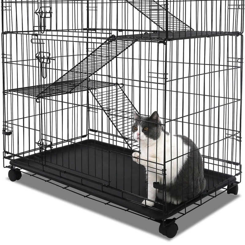 Homey Pet 51 Inch Cat Cages Indoor, Large 4-Tier Cat