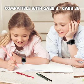 2-Pack for Gabb Watch 3e/3 Bumper Protection Case, Cute Funny Gabb 3e/Gabb 3 Edge Protector Skin, Drop-Proof for Gabb 3/3e Kids SmartWatch Accessories (Without Screen, Dinosaurs+Cows)