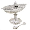 Solid Brass Nklaus Incense Boat with Hinged Lid and Spoon