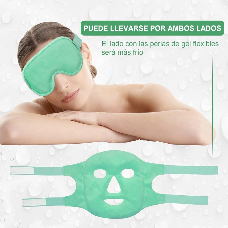 2PCS Máscara de Hielo para Ojos y Cara, Antifaz de