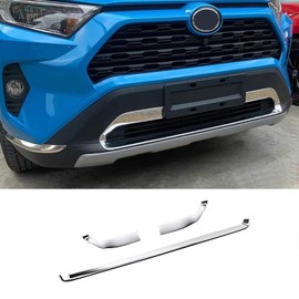 KELEIMAI Car Accessories Fit For Toyota RAV4 2019 2020 2021 2022 2023 2024 Exterior Front Dower Grill Grille Guard Cover Trims Chrome Stainless steel 3 PCS
