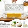 Crystal Covered Butter Dish,8inch Classic Glass 2-Piece Design Butter Keeper