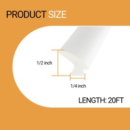 PACIXU White RV Window Seal, W: 1/4" x H: 1/2" Rubber Window Gasket, RV Window Weather Stripping for Boat, Vehicle, Home Application and More, 20Feet