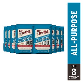 Bob's Red Mill All Purpose Unbleached Flour, 5 lb (Pack of 8) - Vegan, Kosher
