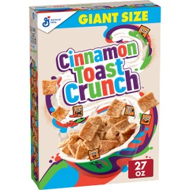 Cinnamon Toast Crunch, Breakfast Cereal, Cinnamon Sugar Squares, 27 oz (Pack of 8)