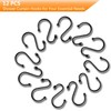 12 Pack Shower Curtain Hooks,Black Shower Curtain Hooks, Metal Durable