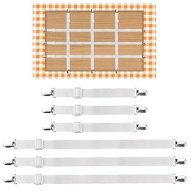 SPEACOUR 6 Pack Tablecloth Clips, Bed Sheet Clips Adjustable Bed Sheet Straps Upgraded Elastic Sheet Fasteners Table Cloth Clips Suspenders Clips for Bedding Fitted Keep Your Sheets in Place