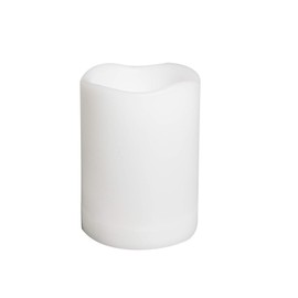 Waterproof Battery Operated LED Pillar Candle Outdoor Flameless Flickering Plastic Resin Electric Light with Timer for Birthday Baby Party Wedding Decoration Patio Garden Home Decor 3x4 Inches