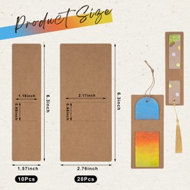 RAHATA Kraft Bookmark Holder 30 PCS for Acrylic Bookmarks Bulk DIY Bookmarks Sleeves Wrapping Display Cards Small Business Packaging Supplies for Party Gift