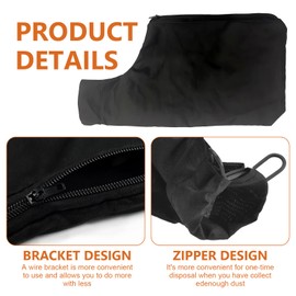 3PCS Dust Bag,Saw Dust Cover Bag with Zipper,Mitre Saw Dust Bag,Anti-Dust Dust Bag for Sawdust,Easy to Remove Dust,Suitable for 255 Mitre Saws Accessories Replacement,with 1 Brush (Black)