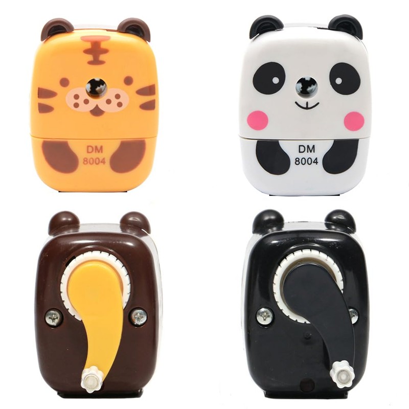 Pencil Sharpener Cute Metal Desktop Pencil Sharpener with Handle, Cartoon