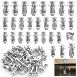 Petal Nuts, Pack of 45 Jack Nuts, Nut Expansion with Screws Assembly, Petal Expansion Nut, Petal Nuts, Cavity Dowel Metal, Expansion Nuts, for Thin Walls, Hollow Doors, Iron Sheet (M4 M5 M6)