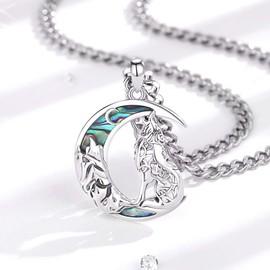 INFUSEU Viking Necklace for Men, 925 Sterling Silver Tree of Life Yggdrasil Pendant Wolf Jewellery Valknut Jormungandr Odin Raven Allah Gift for Men, Sterling Silver