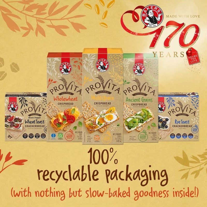 Bakers Provita | High Fibre | Keto friendly (Multigrain Crispbread,