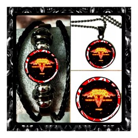 SAMMY VAN HAGAR THE BEST OF BOTH WORLDS SET  BRACELET + NECKLACE+ PIN