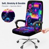 Blacklight Gaming Office Chair Cover, Neon Stretch Desk Chair Slipcover