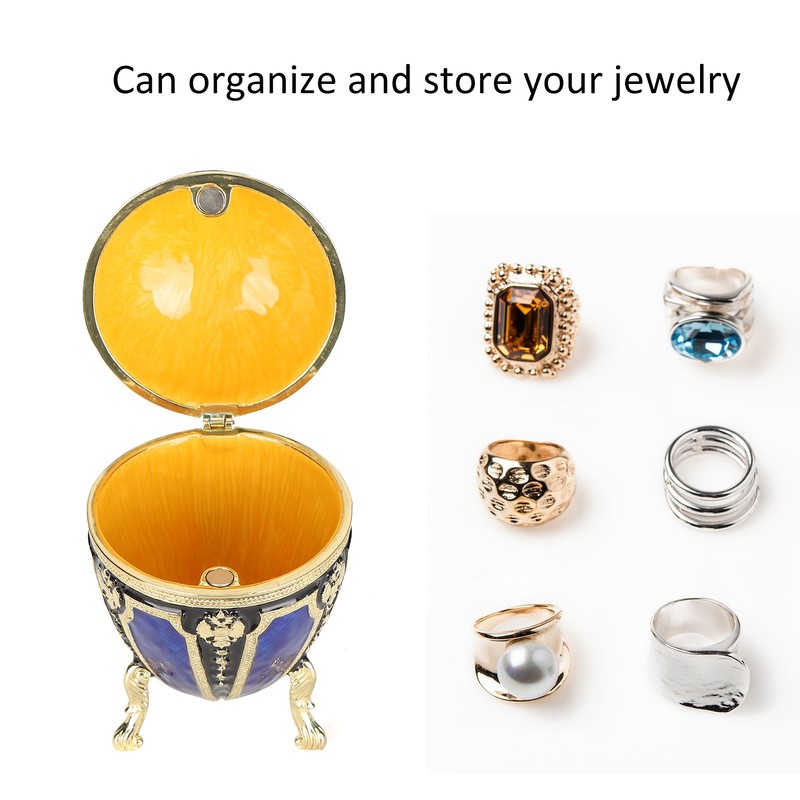 Egg Trinket Box Exquisite Jewelry Ring Holder Storage Box Home