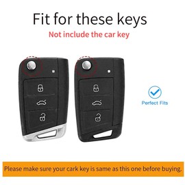 ontto ontto Autoschlssel Hlle Abdeckung Passt fr VW Golf 7 MK7 Jetta T-ROC Seat Leon 3 Ibiza Ateca Skoda Fabia Karoq Metall Leder Schlsselcover Schlsselanh?nger Schlsselhlle Schlsselschutz-Rot