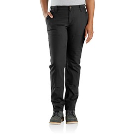 Carhartt Women's Rugged Flex Relaxed Fit Canvas Double-Front Pant, Black