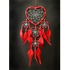 Bali unbranded DREAM CATCHER HEART silver centre dreamcatcher red, blue,