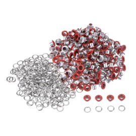 Kozelo Grommets Kit 200set-[3mm 1/8" Hole] Metal Eyelets Grommet Tool for Shoes Clothes DIY Project Use, Tiny Grommet, Red