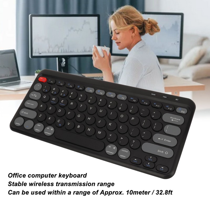 Compact Round Keycaps Mini Keyboard Wireless Bluetooth 2.4G Dual Mode