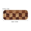 Tea Tray Grid Pattern Black Walnut White Waxed Wood Rectangular