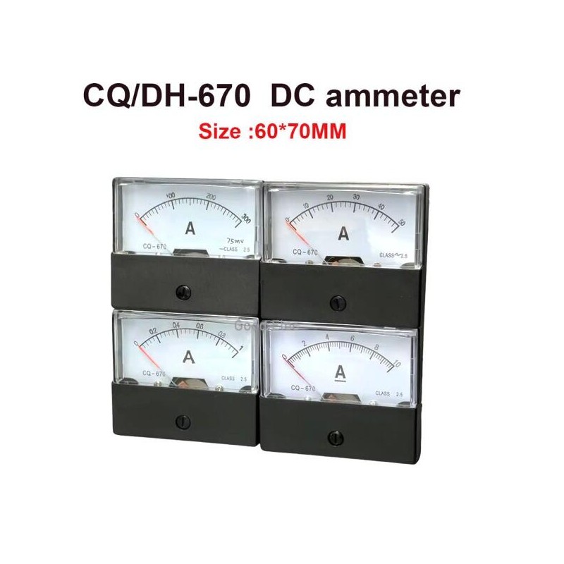 DC 아날로그 전류 패널 계량기 암페어 전류계, DH670 1A 5A