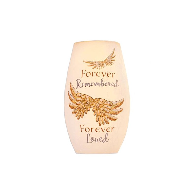 Stony Creek Forever Remembered Forever Loved Sympathy Lighted Vase 7""
