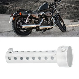 F FIERCE CYCLE 40mm Exhaust Pipe Baffle Stainless Steel Silver Tone Adjustable & Removable Round Bike Exhaust Muffler