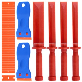 Swpeet 36Pcs 3/4" 7/8" 1" 1-1/2" Plastic Chisel and Plastic Blade Scraper Tools with Blades Replacement Assortment Kit, Scraper Remover Tool Kit Cleaning Scraper Remover for Adhesive, Caulk, Labels