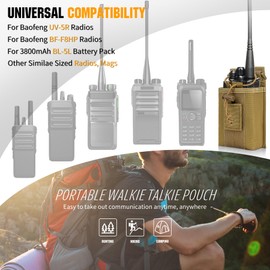 bvya Radio Case/Radio Holder Molle Tactical Radio Holster Adjustable Interphone Storage Bag Outdoor Sports Radio Pouch for Two Ways Walkie-Talkie