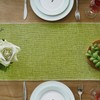 Green Table Runner in Country House Style, Rustic Linen Coffee