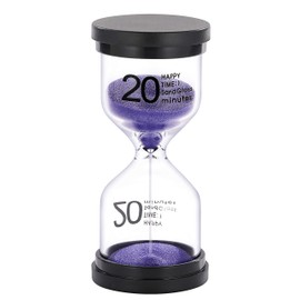 SuLiao 20 Minute Sand Timer Hourglass：Colorful Sand Clock, Small Purple Sand Watch, Plastic Sandglass for Kids, Games, Decorative, Classroom, Kitchen, Toothbrush Timer